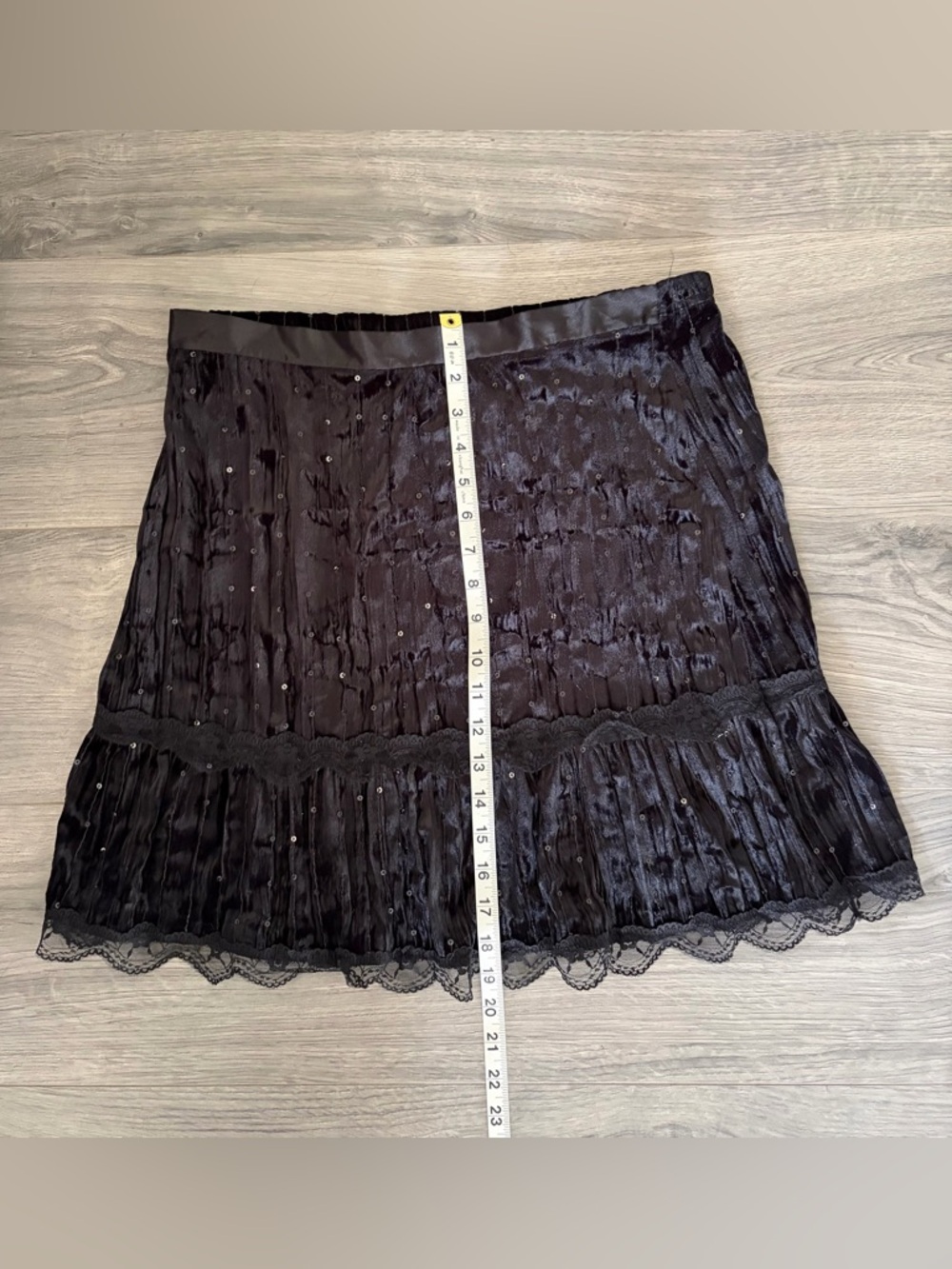 No Boundaries Black Mini Skirt with Lace Trim - Picture 6 of 6